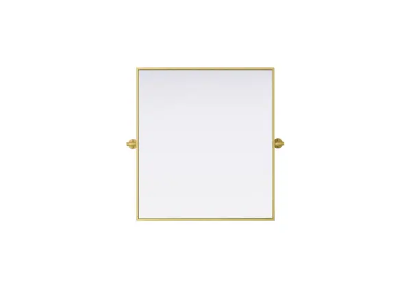 Upgrade your space with a modern pivot mirror that offers both form and function. Featuring an adjustable 8-degree tilt, this mirror allows you to customize your viewing angle for convenience and style. The iron frame with MDF backing ensures durability, while the hand-painted finish—available in black, silver, and brass—adds a touch of sophistication. Designed for versatility, this rectangular mirror can be mounted vertically or horizontally, making it the perfect fit for bathrooms, bedrooms, offices, and more. Its slim metal frame provides a sleek, contemporary aesthetic that blends seamlessly into various design styles. With included mounting brackets and screws, installation is simple and secure, giving your space an instant refresh. Whether you're getting ready for the day or enhancing your home décor, this pivot mirror delivers both style and practicality. Collection: Amoura Rooms: Bathroom Finish: Brass Width: 27.00" Height: 30.00" Weight: 18.00 lb Extension from Wall: 3.00" Material: Iron and MDF Country of Origin: China Safety Rating: Damp Manufacturer Warranty: 1 year limited