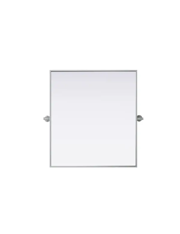 Upgrade your space with a modern pivot mirror that offers both form and function. Featuring an adjustable 8-degree tilt, this mirror allows you to customize your viewing angle for convenience and style. The iron frame with MDF backing ensures durability, while the hand-painted finish—available in black, silver, and brass—adds a touch of sophistication. Designed for versatility, this rectangular mirror can be mounted vertically or horizontally, making it the perfect fit for bathrooms, bedrooms, offices, and more. Its slim metal frame provides a sleek, contemporary aesthetic that blends seamlessly into various design styles. With included mounting brackets and screws, installation is simple and secure, giving your space an instant refresh. Whether you're getting ready for the day or enhancing your home décor, this pivot mirror delivers both style and practicality. Collection: Amoura Rooms: Bathroom Finish: Silver Width: 27.00" Height: 30.00" Weight: 18.00 lb Extension from Wall: 3.00" Material: Iron and MDF Country of Origin: China Safety Rating: Damp Manufacturer Warranty: 1 year limited