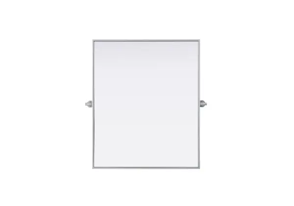 Upgrade your space with a modern pivot mirror that offers both form and function. Featuring an adjustable 8-degree tilt, this mirror allows you to customize your viewing angle for convenience and style. The iron frame with MDF backing ensures durability, while the hand-painted finish—available in black, silver, and brass—adds a touch of sophistication. Designed for versatility, this rectangular mirror can be mounted vertically or horizontally, making it the perfect fit for bathrooms, bedrooms, offices, and more. Its slim metal frame provides a sleek, contemporary aesthetic that blends seamlessly into various design styles. With included mounting brackets and screws, installation is simple and secure, giving your space an instant refresh. Whether you're getting ready for the day or enhancing your home décor, this pivot mirror delivers both style and practicality. Collection: Amoura Rooms: Bathroom Finish: Silver Width: 30.00" Height: 36.00" Weight: 24.00 lb Extension from Wall: 3.00" Material: Iron and MDF Country of Origin: China Safety Rating: Damp Manufacturer Warranty: 1 year limited