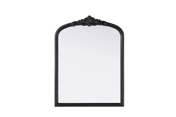 Bring classic charm and vintage character to your home with this arched wall mirror in a distressed vintage bronze finish. The hand-painted frame showcases ornate scroll and floral detailing, creating a refined, old-world aesthetic. Crafted from resin with an MDF backing board, this mirror is lightweight yet durable. Designed for vertical hanging only, it includes a metal inset hanger for easy installation (hardware not included). Whether placed above a fireplace mantel, in an entryway, or as an accent piece in a living room, this mirror enhances the space with its architectural beauty. Available in multiple sizes and an alternative antique brass finish, it is a versatile addition to classic, vintage, or French-inspired interiors. Collection: Naomi Rooms: entry way, living room, dining room, bedroom, office Finish: Vintage Bronze Width: 27.00" Height: 36.00" Weight: 19.00 lb Material: Resin Country of Origin: Vietnam Manufacturer Warranty: 1 year limited