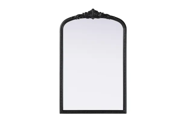 Bring classic charm and vintage character to your home with this arched wall mirror in a distressed vintage bronze finish. The hand-painted frame showcases ornate scroll and floral detailing, creating a refined, old-world aesthetic. Crafted from resin with an MDF backing board, this mirror is lightweight yet durable. Designed for vertical hanging only, it includes a metal inset hanger for easy installation (hardware not included). Whether placed above a fireplace mantel, in an entryway, or as an accent piece in a living room, this mirror enhances the space with its architectural beauty. Available in multiple sizes and an alternative antique brass finish, it is a versatile addition to classic, vintage, or French-inspired interiors. Collection: Naomi Rooms: entry way, living room, dining room, bedroom, office Finish: Vintage Bronze Width: 27.00" Height: 42.00" Weight: 23.00 lb Material: Resin Country of Origin: Vietnam Manufacturer Warranty: 1 year limited