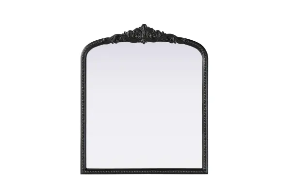 Bring classic charm and vintage character to your home with this arched wall mirror in a distressed vintage bronze finish. The hand-painted frame showcases ornate scroll and floral detailing, creating a refined, old-world aesthetic. Crafted from resin with an MDF backing board, this mirror is lightweight yet durable. Designed for vertical hanging only, it includes two metal inset hangers for easy installation (hardware not included). Whether placed above a fireplace mantel, in an entryway, or as an accent piece in a living room, this mirror enhances the space with its architectural beauty. Available in multiple sizes and an alternative antique brass finish, it is a versatile addition to classic, vintage, or French-inspired interiors. Collection: Naomi Rooms: entry way, living room, dining room, bedroom, office Finish: Vintage Bronze Width: 30.00" Height: 36.00" Weight: 21.00 lb Material: Resin Country of Origin: Vietnam Manufacturer Warranty: 1 year limited