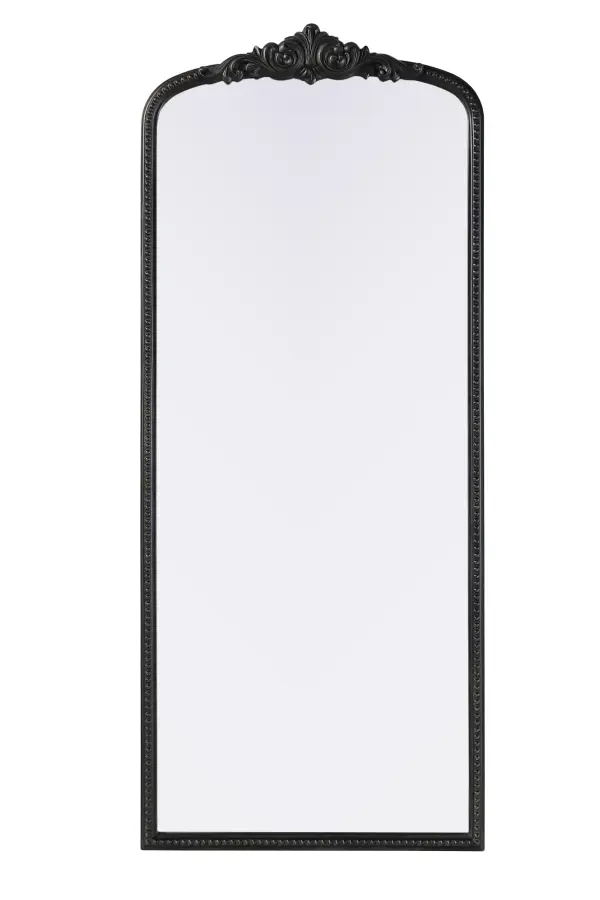 This full-length arched mirror brings a timeless, vintage-inspired charm to any space. The hand-painted vintage bronze finish and ornate crest detailing create a classic European look, perfect for traditional and French-inspired interiors. Whether leaned against the wall for a relaxed aesthetic or securely mounted using the metal inset hanger, this mirror offers versatility and refined style. Constructed from lightweight yet durable resin with an MDF backing board, it ensures long-lasting support and stability. Available in multiple sizes, this mirror is an ideal choice for bedrooms, entryways, and dressing areas, adding depth, light, and an elegant architectural presence to any room. Collection: Naomi Rooms: entry way, living room, dining room, bedroom, office Finish: Vintage Bronze Width: 30.00" Height: 72.00" Weight: 43.00 lb Material: Resin Country of Origin: Vietnam Manufacturer Warranty: 1 year limited