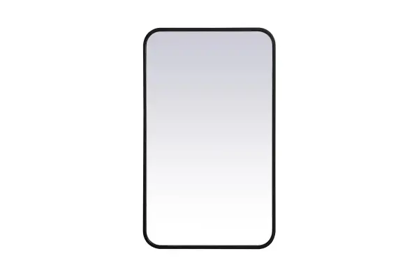 Enhance the appeal of your home or office with this modern mirror, featuring a thin rounded metal edges in a deep profile, reflecting a minimalist's design and trendy styling. To ensure your home safety, we used four metal hanger ring that are securely welded to the back of the metal frame , which sit on top of the frame for easy hanging. We recommend using suitable heavy duty picture/mirror hooks, selecting the best type of fixing for the particular wall you wish to hang the mirror on, using the appropriate rawl plug if required. Collection: Evermore Rooms: living room, entryway, bathroom, office Finish: Black Width: 1.00" Height: 30.00" Length: 18.00" Weight: 10.00 lb Extension from Wall: 0.16" Material: iron and MDF Country of Origin: China Manufacturer Warranty: 1 year limited Spec Sheet
