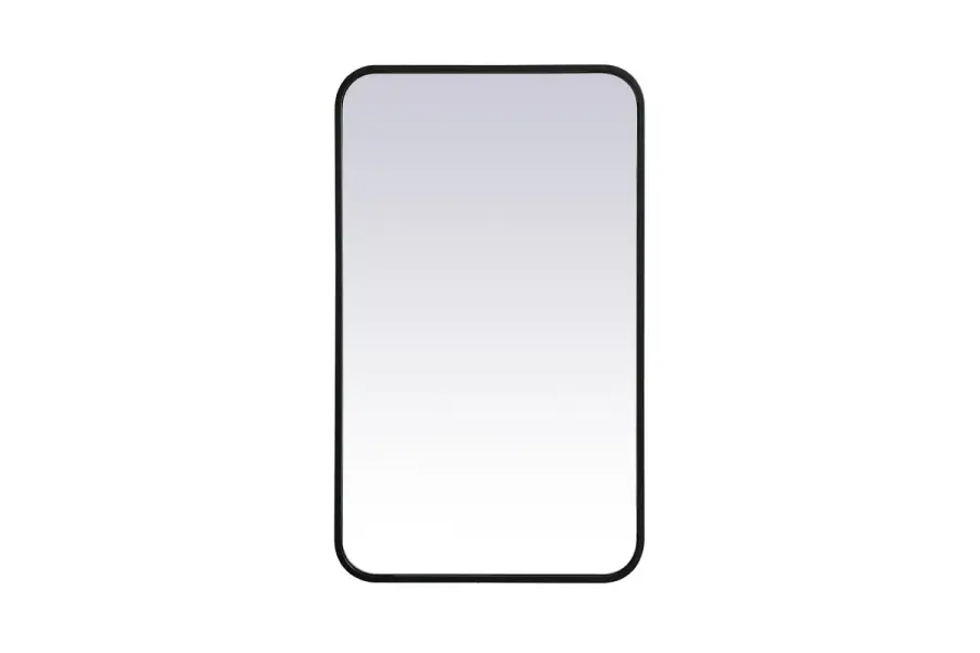 Evermore 18" x 30" Rounded Rectangle Mirror in Black