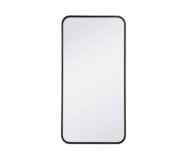 Enhance the appeal of your home or office with this modern mirror, featuring a thin rounded metal edges in a deep profile, reflecting a minimalist's design and trendy styling. To ensure your home safety, we used four metal hanger ring that are securely welded to the back of the metal frame , which sit on top of the frame for easy hanging. We recommend using suitable heavy duty picture/mirror hooks, selecting the best type of fixing for the particular wall you wish to hang the mirror on, using the appropriate rawl plug if required. Collection: Evermore Rooms: living room, entryway, bathroom, office Finish: Black Width: 1.00" Height: 36.00" Length: 18.00" Weight: 12.00 lb Extension from Wall: 0.16" Material: iron and MDF Country of Origin: China Manufacturer Warranty: 1 year limited Spec Sheet