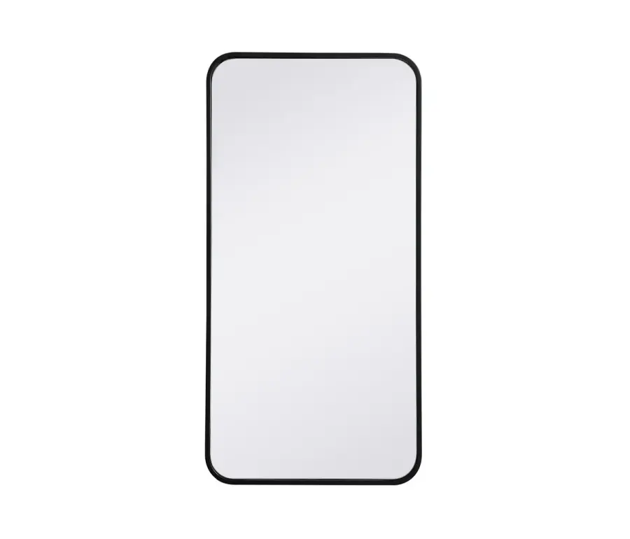 Evermore 36" Rounded Rectangle Mirror in Black