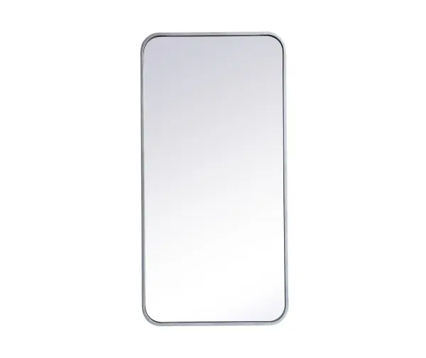 Enhance the appeal of your home or office with this modern mirror, featuring a thin rounded metal edges in a deep profile, reflecting a minimalist's design and trendy styling. To ensure your home safety, we used four metal hanger ring that are securely welded to the back of the metal frame , which sit on top of the frame for easy hanging. We recommend using suitable heavy duty picture/mirror hooks, selecting the best type of fixing for the particular wall you wish to hang the mirror on, using the appropriate rawl plug if required. Collection: Evermore Rooms: living room, entryway, bathroom, office Finish: Silver Width: 1.00" Height: 36.00" Length: 18.00" Weight: 12.00 lb Extension from Wall: 0.16" Material: iron and MDF Country of Origin: China Manufacturer Warranty: 1 year limited Spec Sheet