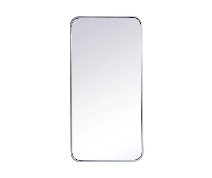 Evermore 36" x 18" Rounded Rectangle Mirror in Silver
