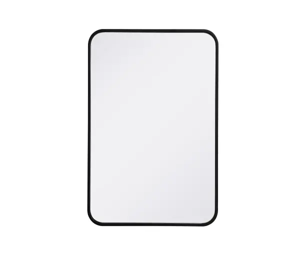 Enhance the appeal of your home or office with this modern mirror, featuring a thin rounded metal edges in a deep profile, reflecting a minimalist's design and trendy styling. To ensure your home safety, we used four metal hanger ring that are securely welded to the back of the metal frame , which sit on top of the frame for easy hanging. We recommend using suitable heavy duty picture/mirror hooks, selecting the best type of fixing for the particular wall you wish to hang the mirror on, using the appropriate rawl plug if required. Collection: Evermore Rooms: living room, entryway, bathroom, office Finish: Black Width: 1.00" Height: 30.00" Length: 20.00" Weight: 13.00 lb Extension from Wall: 0.16" Material: iron and MDF Country of Origin: China Manufacturer Warranty: 1 year limited Spec Sheet