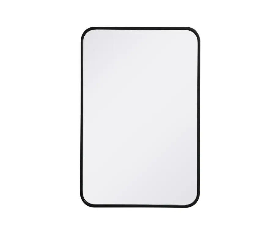 Evermore Black Round Mirror