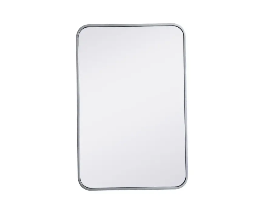 Evermore 30" x 20" Rounded Rectangle Mirror in Silver