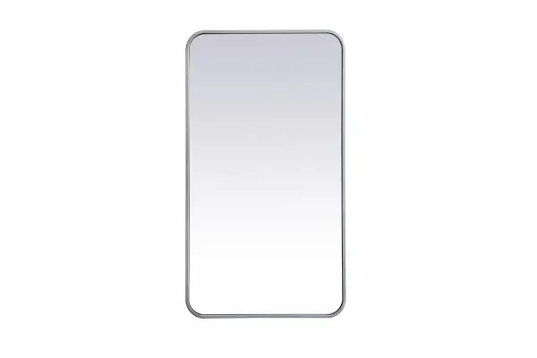 Enhance the appeal of your home or office with this modern mirror, featuring a thin rounded metal edges in a deep profile, reflecting a minimalist's design and trendy styling. To ensure your home safety, we used four metal hanger ring that are securely welded to the back of the metal frame , which sit on top of the frame for easy hanging. We recommend using suitable heavy duty picture/mirror hooks, selecting the best type of fixing for the particular wall you wish to hang the mirror on, using the appropriate rawl plug if required. Collection: Evermore Rooms: living room, entryway, bathroom, office Finish: Silver Width: 1.00" Height: 36.00" Length: 20.00" Weight: 13.00 lb Extension from Wall: 0.16" Material: iron and MDF Country of Origin: China Manufacturer Warranty: 1 year limited Spec Sheet