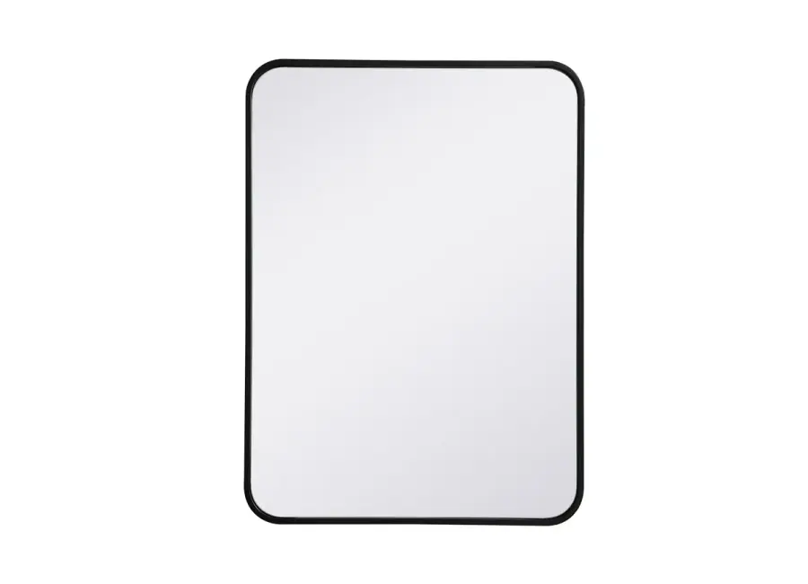 Evermore Black Round Mirror