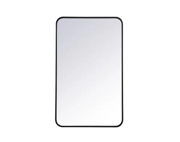 Enhance the appeal of your home or office with this modern mirror, featuring a thin rounded metal edges in a deep profile, reflecting a minimalist's design and trendy styling. To ensure your home safety, we used four metal hanger ring that are securely welded to the back of the metal frame , which sit on top of the frame for easy hanging. We recommend using suitable heavy duty picture/mirror hooks, selecting the best type of fixing for the particular wall you wish to hang the mirror on, using the appropriate rawl plug if required. Collection: Evermore Rooms: living room, entryway, bathroom, office Finish: Black Width: 1.00" Height: 36.00" Length: 22.00" Weight: 17.00 lb Extension from Wall: 0.16" Material: iron and MDF Country of Origin: China Manufacturer Warranty: 1 year limited Spec Sheet