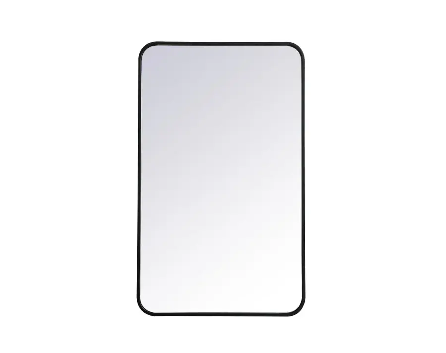Evermore Black Round Mirror