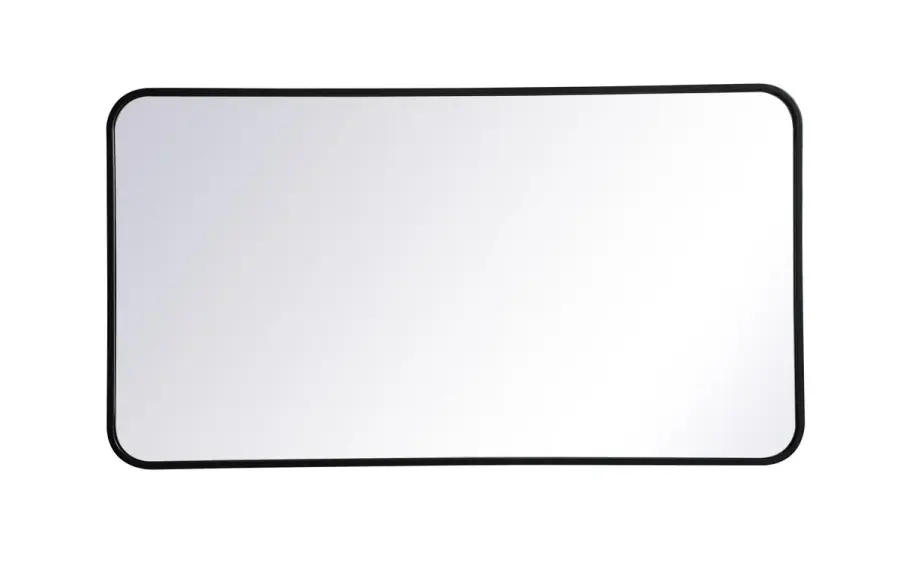 Evermore Black Round Mirror