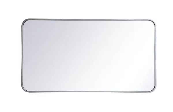 Enhance the appeal of your home or office with this modern mirror, featuring a thin rounded metal edges in a deep profile, reflecting a minimalist's design and trendy styling. To ensure your home safety, we used four metal hanger ring that are securely welded to the back of the metal frame , which sit on top of the frame for easy hanging. We recommend using suitable heavy duty picture/mirror hooks, selecting the best type of fixing for the particular wall you wish to hang the mirror on, using the appropriate rawl plug if required. Collection: Evermore Rooms: living room, entryway, bathroom, office Finish: Silver Width: 1.00" Height: 40.00" Length: 22.00" Weight: 18.00 lb Extension from Wall: 0.16" Material: iron and MDF Country of Origin: China Manufacturer Warranty: 1 year limited Spec Sheet
