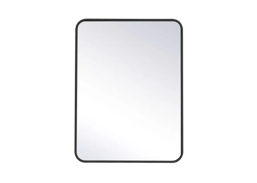 Evermore 24" x 32" Rounded Rectangle Mirror in Black