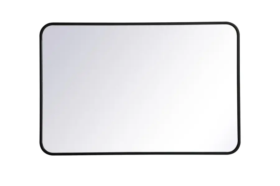 Evermore 24" x 36" Rounded Rectangle Mirror in Black