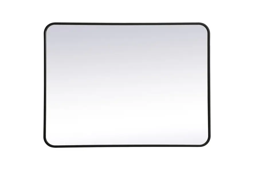 Evermore Black Round Mirror