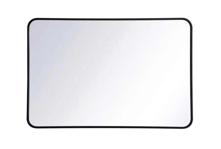 Evermore 27" x 40" Rounded Rectangle Mirror in Black