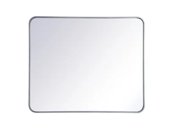 Enhance the appeal of your home or office with this modern mirror, featuring a thin rounded metal edges in a deep profile, reflecting a minimalist's design and trendy styling. To ensure your home safety, we used four metal hanger ring that are securely welded to the back of the metal frame , which sit on top of the frame for easy hanging. We recommend using suitable heavy duty picture/mirror hooks, selecting the best type of fixing for the particular wall you wish to hang the mirror on, using the appropriate rawl plug if required. Collection: Evermore Rooms: living room, entryway, bathroom, office Finish: Silver Width: 1.00" Height: 36.00" Length: 30.00" Weight: 24.00 lb Extension from Wall: 0.16" Material: iron and MDF Country of Origin: China Manufacturer Warranty: 1 year limited Spec Sheet