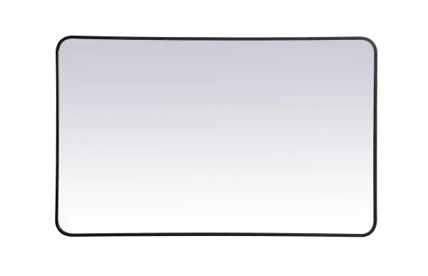 Enhance the appeal of your home or office with this modern mirror, featuring a thin rounded metal edges in a deep profile, reflecting a minimalist's design and trendy styling. To ensure your home safety, we used four metal hanger ring that are securely welded to the back of the metal frame , which sit on top of the frame for easy hanging. We recommend using suitable heavy duty picture/mirror hooks, selecting the best type of fixing for the particular wall you wish to hang the mirror on, using the appropriate rawl plug if required. Collection: Evermore Rooms: living room, entryway, bathroom, office Finish: Black Width: 1.00" Height: 48.00" Length: 30.00" Weight: 31.00 lb Extension from Wall: 0.16" Material: iron and MDF Country of Origin: China Manufacturer Warranty: 1 year limited Spec Sheet