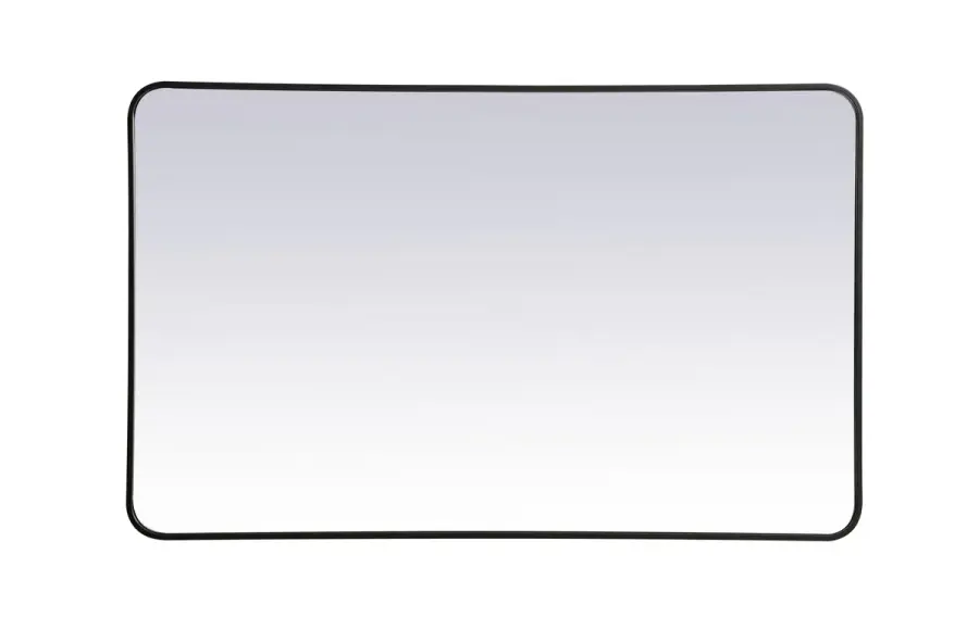 Evermore 30" x 48" Rounded Rectangle Mirror in Black