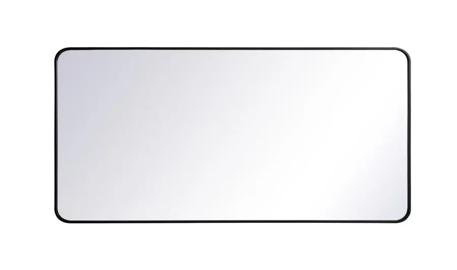 Evermore 30" x 60" Rounded Rectangle Mirror in Black