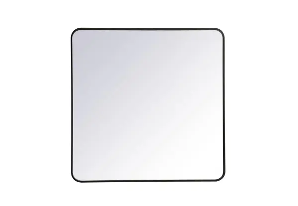 Evermore 36" Round Mirror in Black
