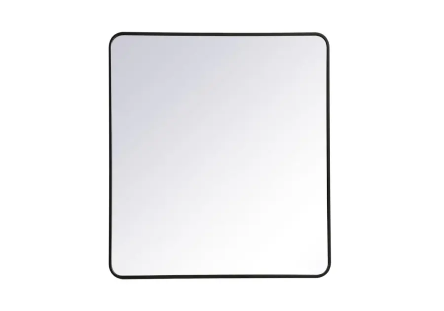 Evermore Round Mirror in Black
