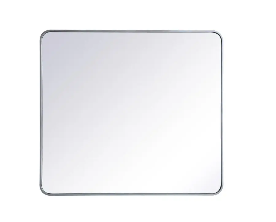 Evermore 36" x 40" Rounded Rectangle Mirror in Silver