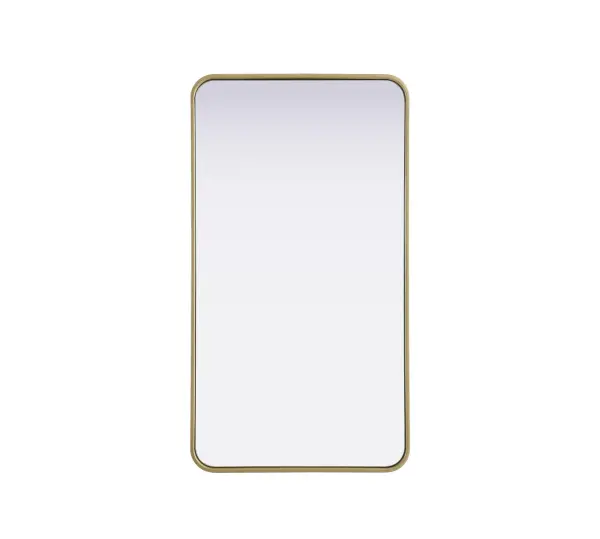Elevate your home décor with this versatile wall mirror that combines functionality and modern design. Made from a sturdy combination of MDF, iron, and reflective mirror glass, this piece is built to last while adding a polished finish to any room. The extended depth of the frame not only provides a striking dimensional effect but also ensures the mirror's presence commands attention as a focal point. Whether you're decorating a bedroom, bathroom, or entryway, its diverse shapes—including rectangle and square—offer plenty of options to suit your style. The hand-painted black, brass, or silver finish brings a subtle yet striking touch, complemented by rounded corners for a smooth and contemporary aesthetic. With four metal inset hangers, it's ready to hang vertically or horizontally, ensuring flexibility for any layout. Available in multiple sizes, this mirror is a statement piece that blends seamlessly into both modern and classic spaces. Collection: Remy Rooms: Hallway, Living room, Bedroom, Entry Way, Office Finish: Brass Width: 22.00" Height: 40.00" Weight: 22.00 lb Extension from Wall: 2.00" Material: Iron and MDF Country of Origin: China Manufacturer Warranty: 1 year limited