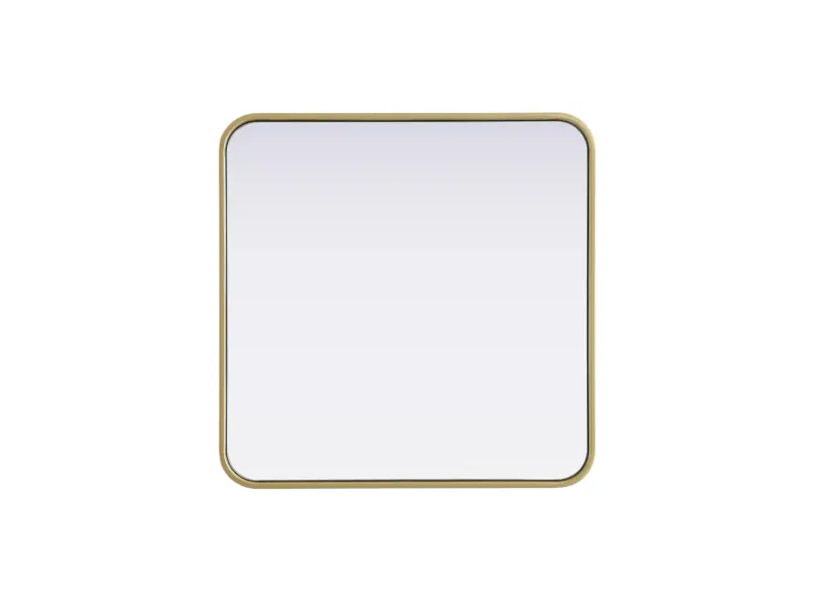 Remy 24" Square Wall Mirror in Brass - Image 1