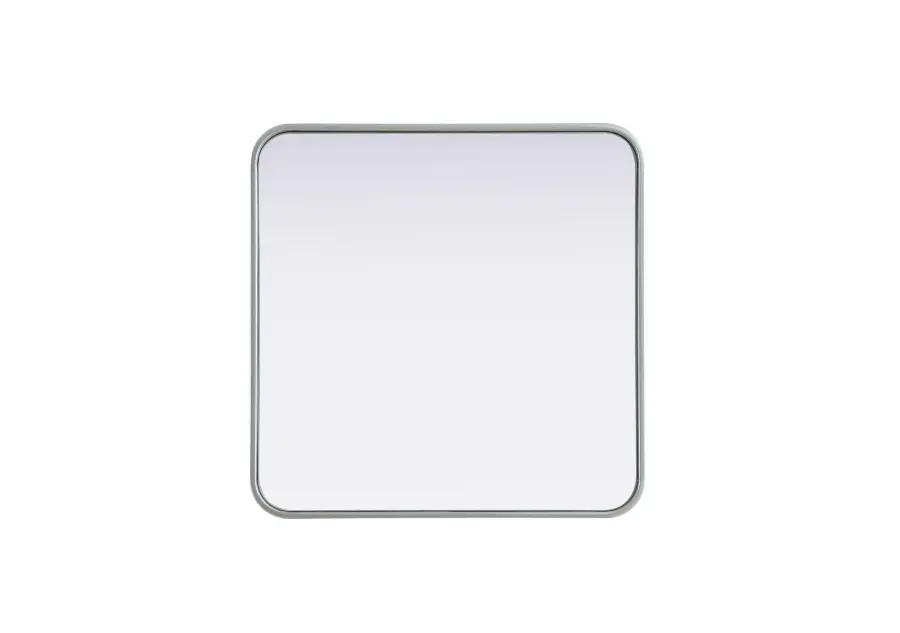Remy 24" Square Wall Mirror in Silver - Image 1