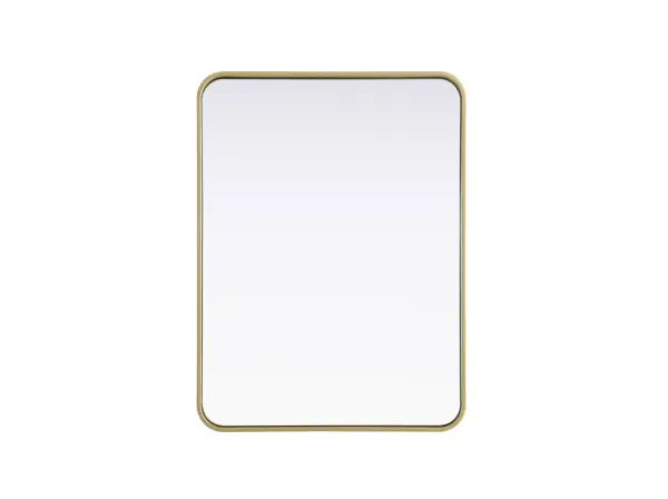 Elevate your home décor with this versatile wall mirror that combines functionality and modern design. Made from a sturdy combination of MDF, iron, and reflective mirror glass, this piece is built to last while adding a polished finish to any room. The extended depth of the frame not only provides a striking dimensional effect but also ensures the mirror's presence commands attention as a focal point. Whether you're decorating a bedroom, bathroom, or entryway, its diverse shapes—including rectangle and square—offer plenty of options to suit your style. The hand-painted black, brass, or silver finish brings a subtle yet striking touch, complemented by rounded corners for a smooth and contemporary aesthetic. With four metal inset hangers, it's ready to hang vertically or horizontally, ensuring flexibility for any layout. Available in multiple sizes, this mirror is a statement piece that blends seamlessly into both modern and classic spaces. Collection: Remy Rooms: Hallway, Living room, Bedroom, Entry Way, Office Finish: Brass Width: 24.00" Height: 32.00" Weight: 19.00 lb Extension from Wall: 2.00" Material: Iron and MDF Country of Origin: China Manufacturer Warranty: 1 year limited