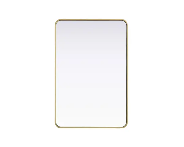 Elevate your home décor with this versatile wall mirror that combines functionality and modern design. Made from a sturdy combination of MDF, iron, and reflective mirror glass, this piece is built to last while adding a polished finish to any room. The extended depth of the frame not only provides a striking dimensional effect but also ensures the mirror's presence commands attention as a focal point. Whether you're decorating a bedroom, bathroom, or entryway, its diverse shapes—including rectangle and square—offer plenty of options to suit your style. The hand-painted black, brass, or silver finish brings a subtle yet striking touch, complemented by rounded corners for a smooth and contemporary aesthetic. With four metal inset hangers, it's ready to hang vertically or horizontally, ensuring flexibility for any layout. Available in multiple sizes, this mirror is a statement piece that blends seamlessly into both modern and classic spaces. Collection: Remy Rooms: Hallway, Living room, Bedroom, Entry Way, Office Finish: Brass Width: 28.00" Height: 42.00" Weight: 28.00 lb Extension from Wall: 2.00" Material: Iron and MDF Country of Origin: China Manufacturer Warranty: 1 year limited