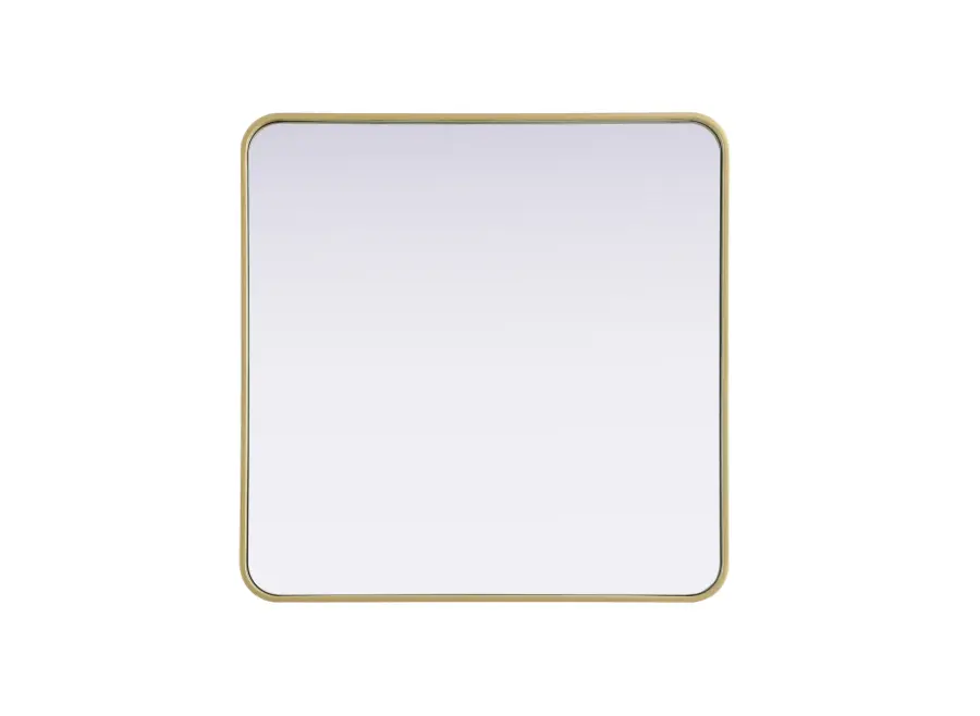 Remy 30" Square Wall Mirror in Brass - Image 1