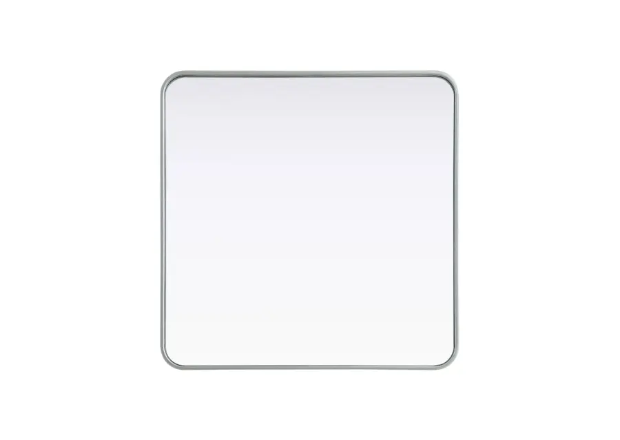 Remy 30" Square Wall Mirror in Silver - Image 1