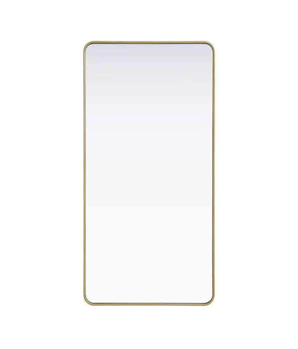 Elevate your home décor with this versatile wall mirror that combines functionality and modern design. Made from a sturdy combination of MDF, iron, and reflective mirror glass, this piece is built to last while adding a polished finish to any room. The extended depth of the frame not only provides a striking dimensional effect but also ensures the mirror's presence commands attention as a focal point. Whether you're decorating a bedroom, bathroom, or entryway, its diverse shapes—including rectangle and square—offer plenty of options to suit your style. The hand-painted black, brass, or silver finish brings a subtle yet striking touch, complemented by rounded corners for a smooth and contemporary aesthetic. With four metal inset hangers, it's ready to hang vertically or horizontally, ensuring flexibility for any layout. Available in multiple sizes, this mirror is a statement piece that blends seamlessly into both modern and classic spaces. Collection: Remy Rooms: Hallway, Living room, Bedroom, Entry Way, Office Finish: Brass Width: 30.00" Height: 60.00" Weight: 41.00 lb Extension from Wall: 2.00" Material: Iron and MDF Country of Origin: China Manufacturer Warranty: 1 year limited