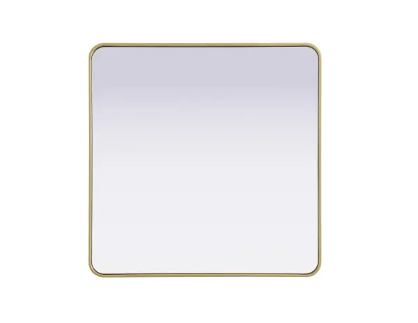 Remy 36" Square Wall Mirror in Brass - Image 1