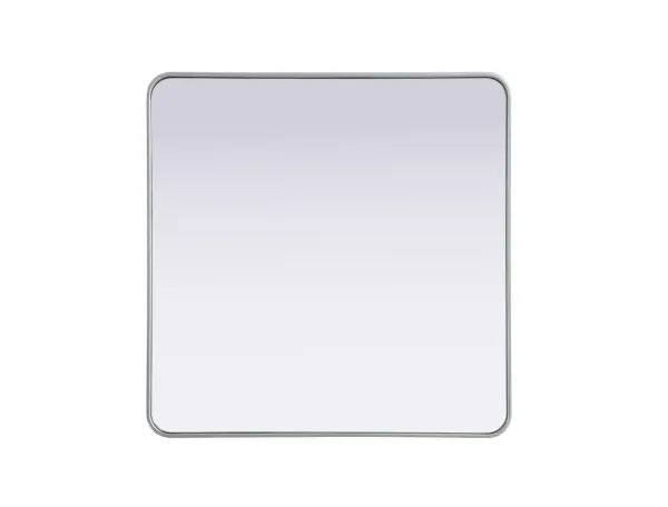 Remy 36" Square Wall Mirror in Silver - Image 1
