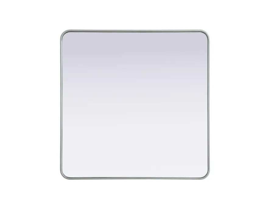 Remy 36" Square Wall Mirror in Silver - Image 1