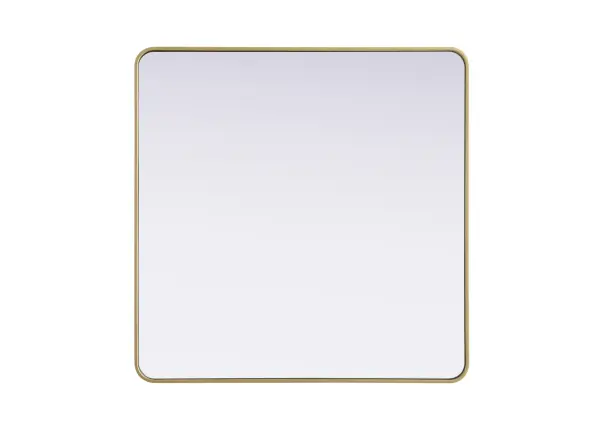 Remy 42" Square Wall Mirror in Brass - Image 1