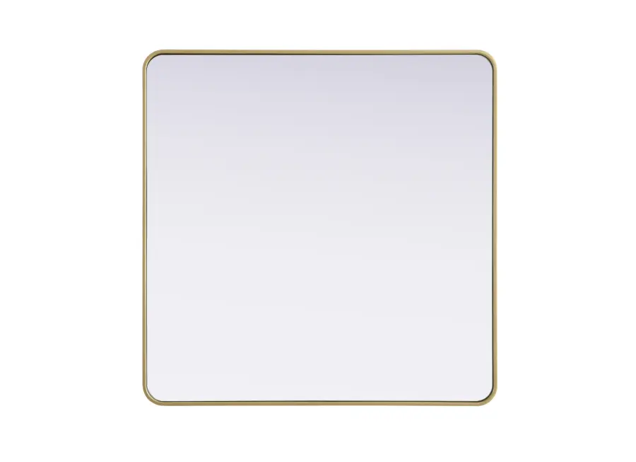 Remy 42" Square Wall Mirror in Brass - Image 1