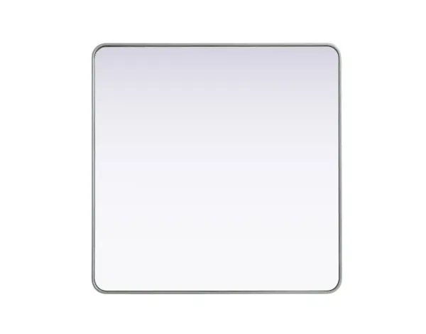 Remy 42" Square Wall Mirror in Silver - Image 1