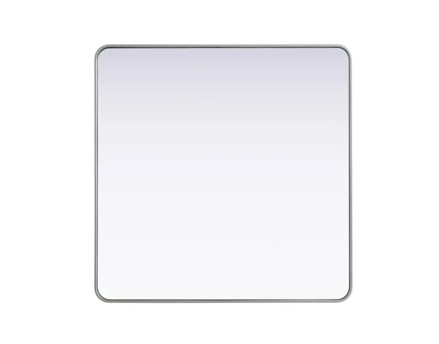 Remy 42" Square Wall Mirror in Silver - Image 1