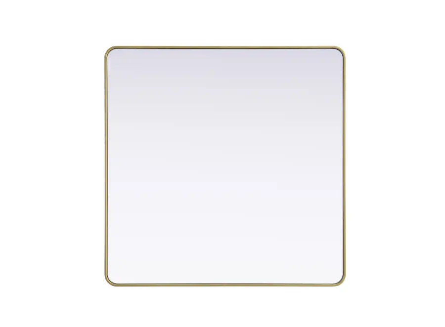 Remy 48" Square Wall Mirror in Brass - Image 1