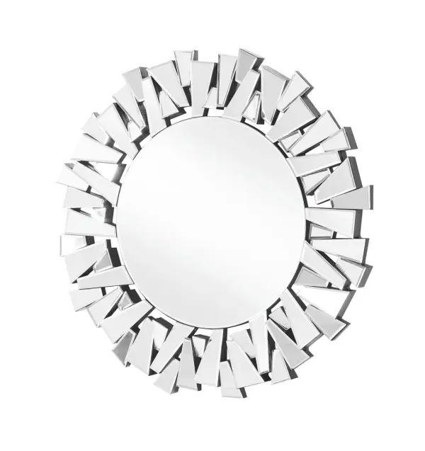 Modern Round Sunburst Mirror in Clear